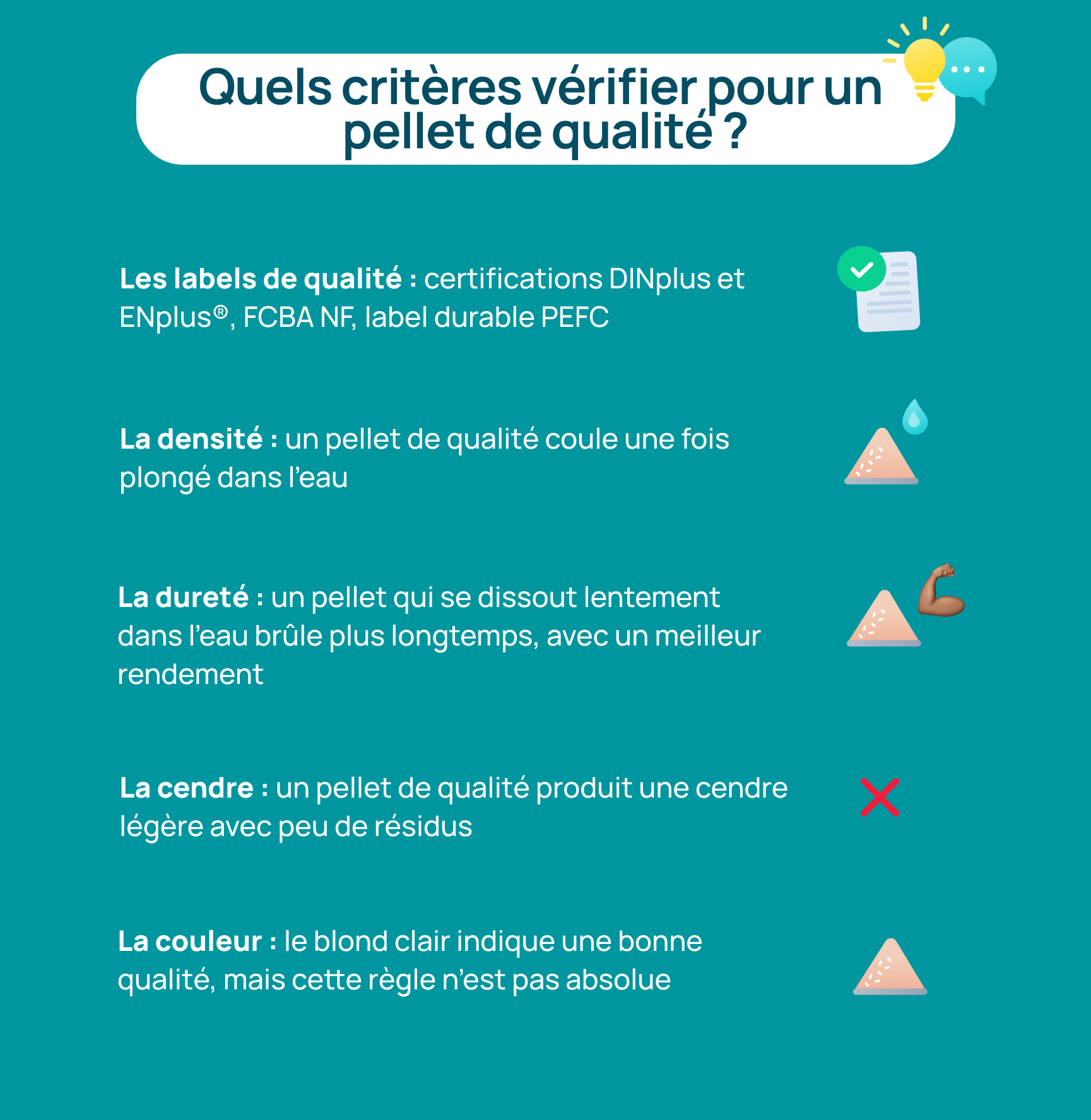 vignette expliquant la qualité des pellets de bois